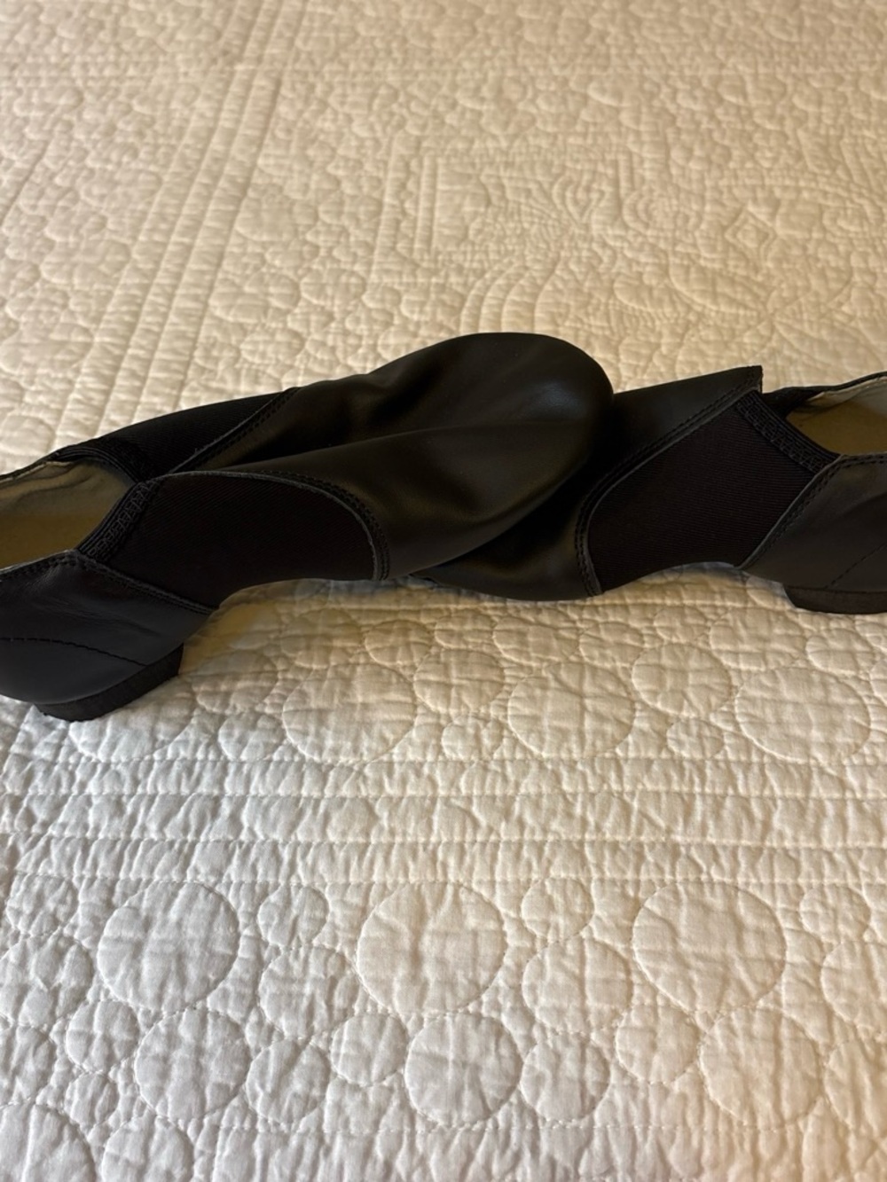 Kids Black Slip-On Dance Slippers - Flexible Comfort